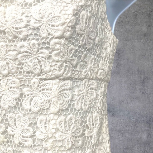 $228 Lilly Pulitzer Mini Strapless‎ Crochet Dress Size 2 White Fitted - Picture 4 of 13